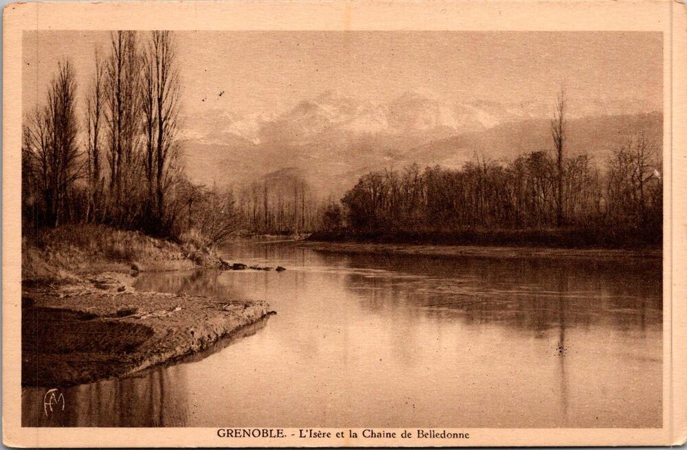 Isere River & Belledonne Mountain Chain France Vintage Postcard SP17-30